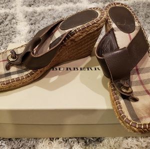 Burberry wedge flip flops